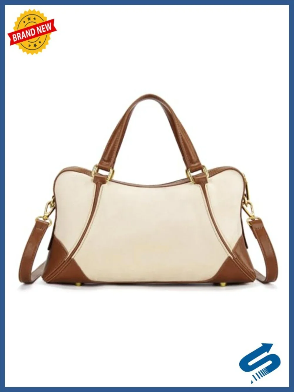 Faux Suede Satchel Crossbody Bag with Adjustable Strap